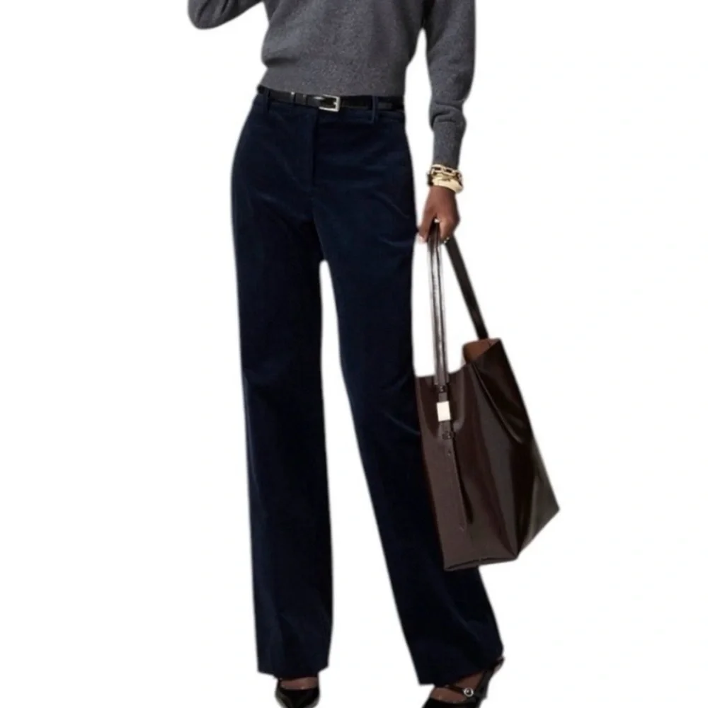 J. Crew Natalia Pant in Stretch Corduroy Trouser Bottoms High-Rise Straight